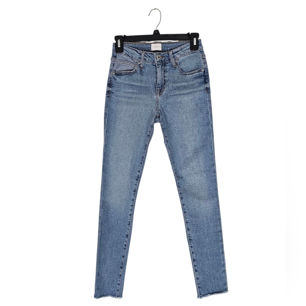 Jonathan Simkhai Costa Mid Rise Crop Skinny Ankle Blue Jeans 25 NWT